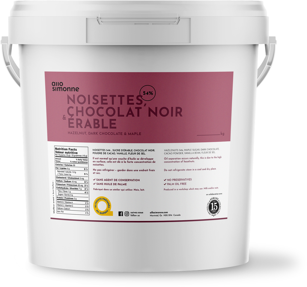 Noisettes, Chocolat Noir & Érable - 5 kg
