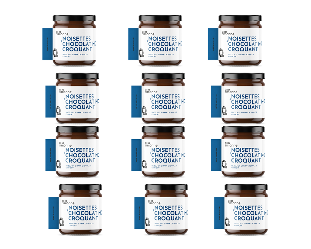 12 pots - Noisettes & Chocolat Noir - Croquant - 220 g