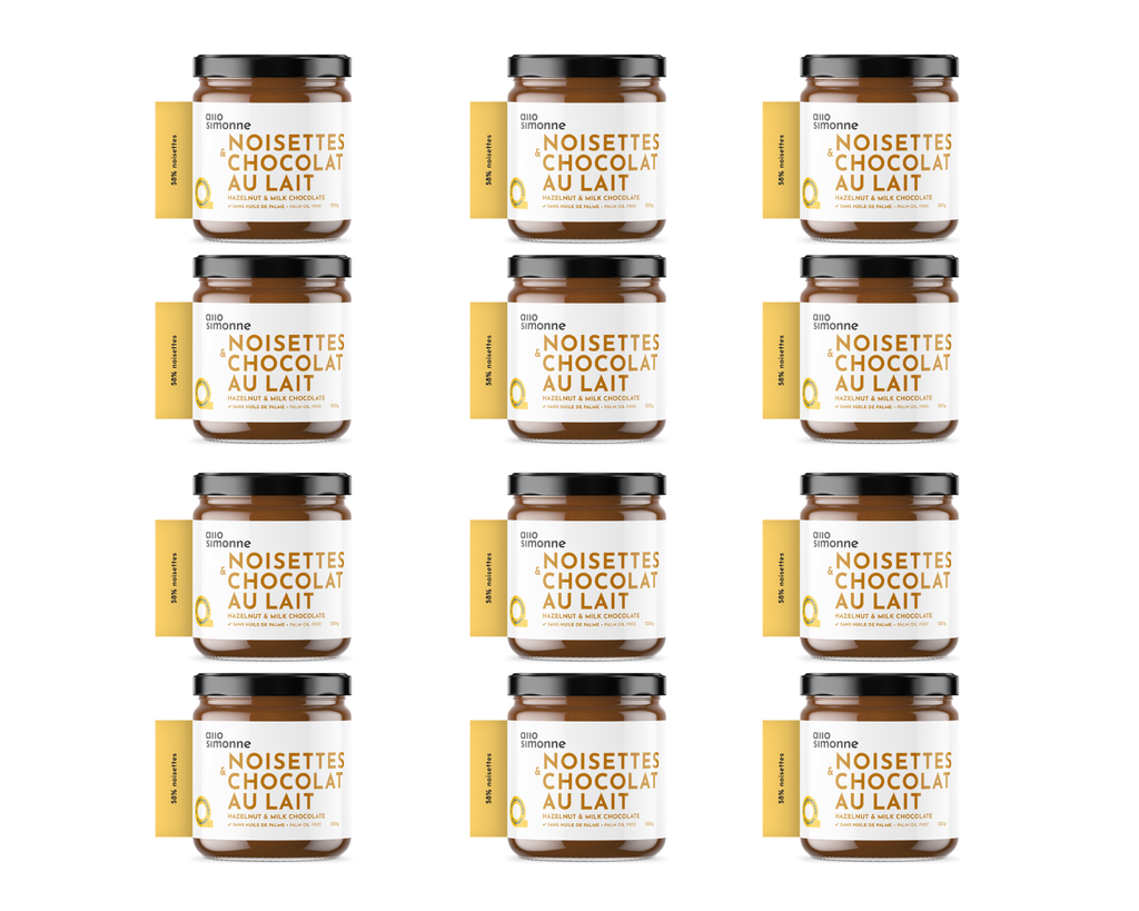 12 pots - Noisettes & Chocolat au Lait - 220 g