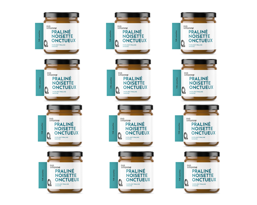 12 pots - Praliné Noisette Onctueux - 220 g