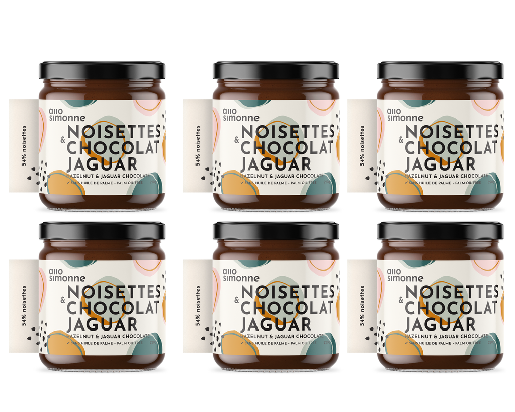 6 pots - Noisettes & Chocolat Jaguar - 220 g
