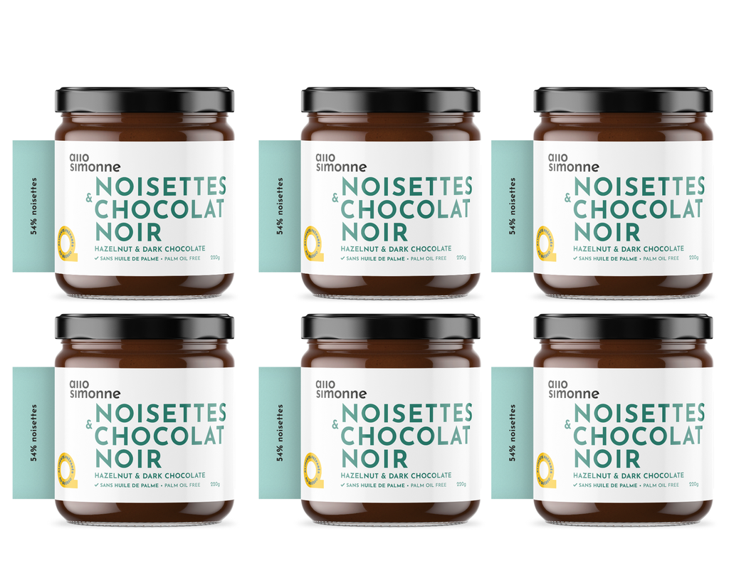 6 pots - Noisettes & Chocolat Noir -  220 g