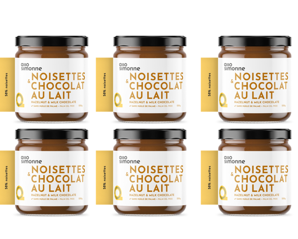 6 pots - Noisettes & Chocolat au Lait - 220 g