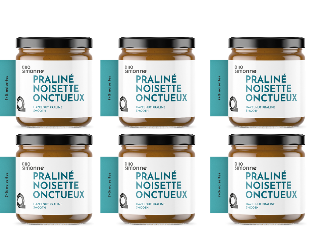 6 pots - Praliné Noisette Onctueux - 220 g