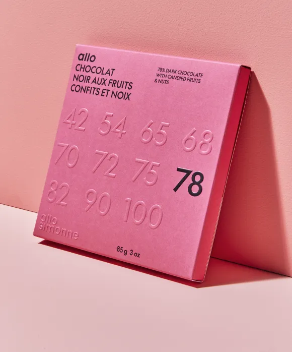 [ASCH07-16] Tablette Chocolat Mendiant 78% - 85 g