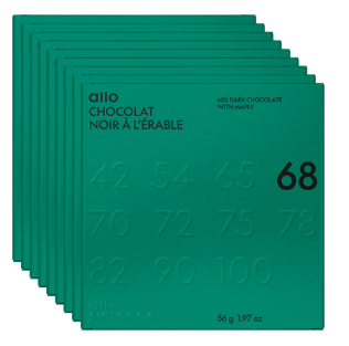 10 unités -Tablette Chocolat Mexique 68% Érable - 56 g