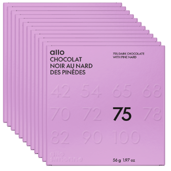 10 unités - Tablette Chocolat Nard des Pinèdes 75% - 56 g
