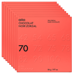 10 unités - Tablette Chocolat Zorzal 70% - 56 g